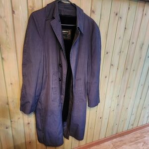 London Fog Mens Gray Trenchcoat 38R with Removable lining
